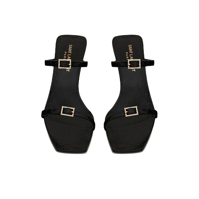 SAINT LAURENT NUIT Quick Dry Slide Slippers Women's Black-3