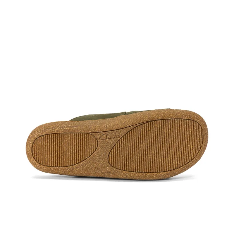 Clarks Slide Slippers Men Dark Olive Green-4