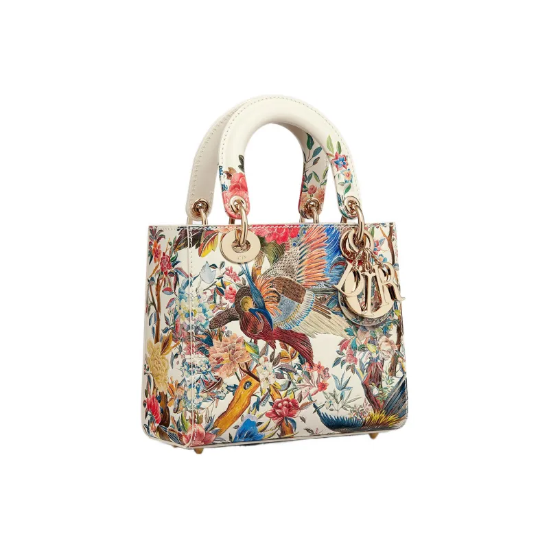 DIOR Lady Dior Cow Leather Daisie Bag Shoulder Bag Crossbody Bag Handbag Small Size Women's Milk White-2