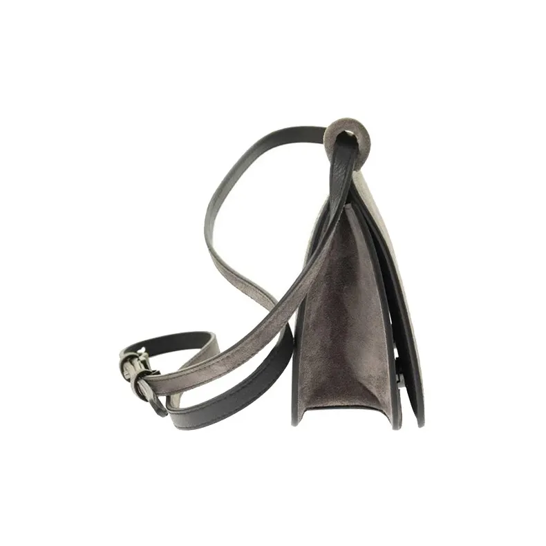 Brunello Cucinelli Suede Shoulder Bag Crossbody Bag Women's Gray-2