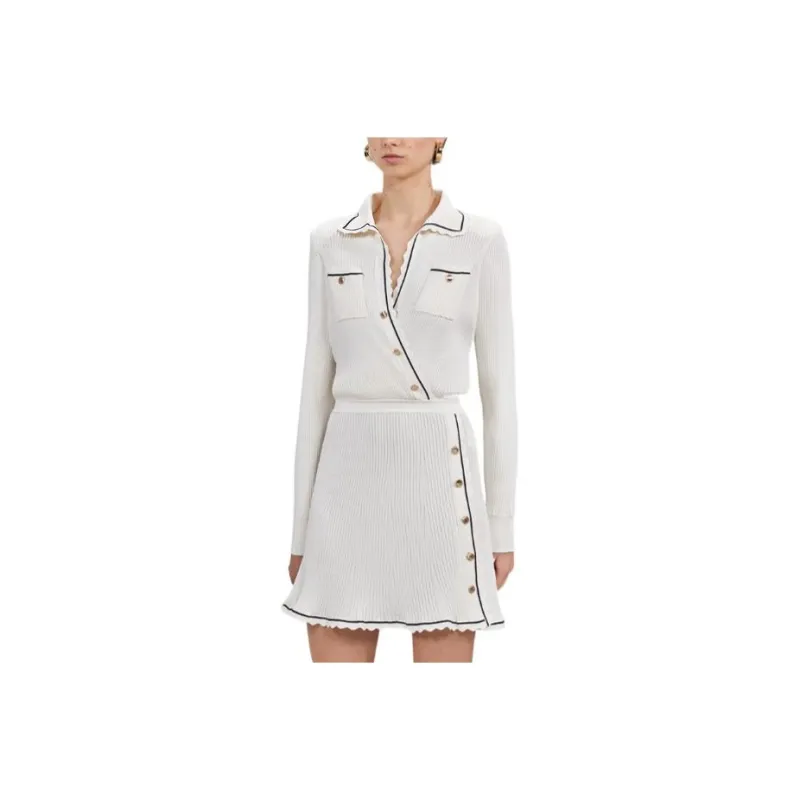 Self portrait FW22 Long Sleeved Dresses Women's White-2