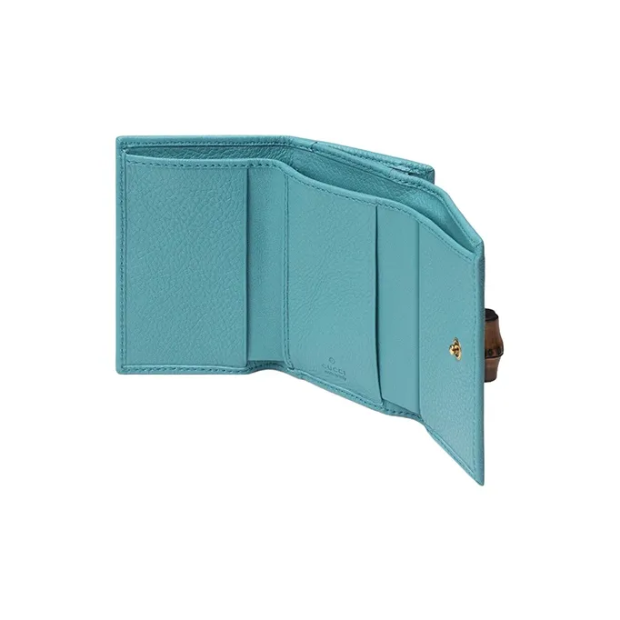 GUCCI Diana Leather Wallet Medium Size Women's Light Blue-4