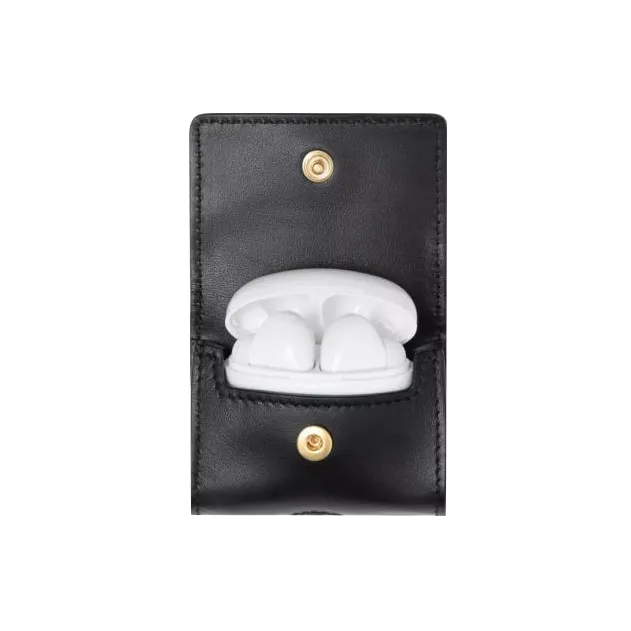 Burberry Calfskin Hanging Chain Coin Purse Earphone Case Unisex Black-4