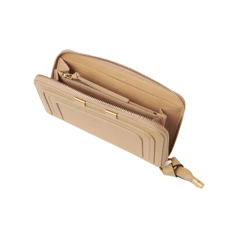 Chloe Marcie Grain Calfskin Wallet Women's Beige-2