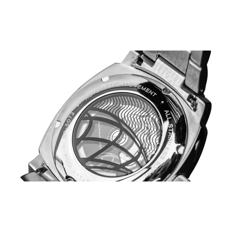 SPINNAKER HULL Collection Wrist Watch Automatic Mechanical Movement Stainless Steel Strap 42mm Blue Dial Men's Watches-3