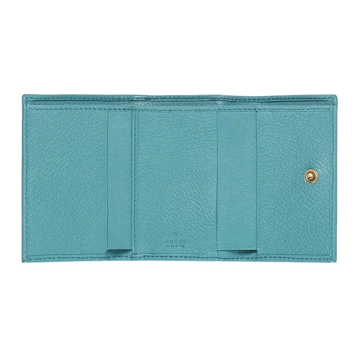 GUCCI Diana Leather Wallet Medium Size Women's Light Blue-3