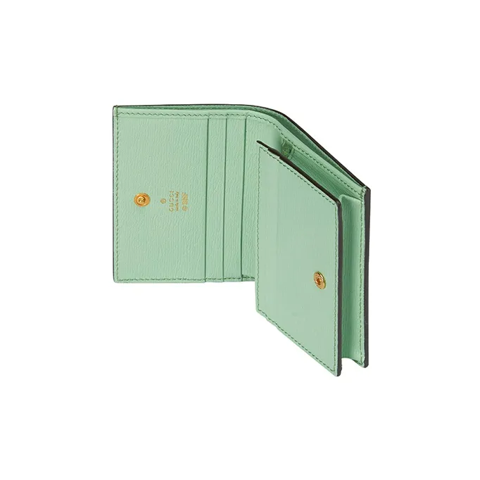 GUCCI Bananya Banana Meow Collaboration Limited Edition Leather Wallet Women's Light Green-5