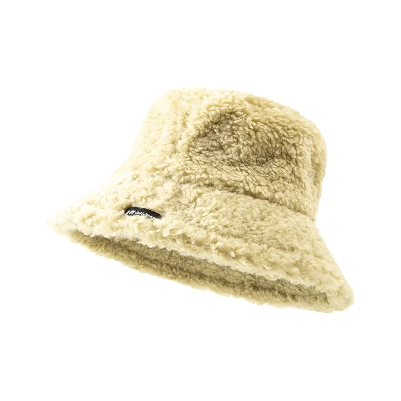 BAIJUAN Sherpa Bucket Hats Unisex Black/Pink/Ecru-1