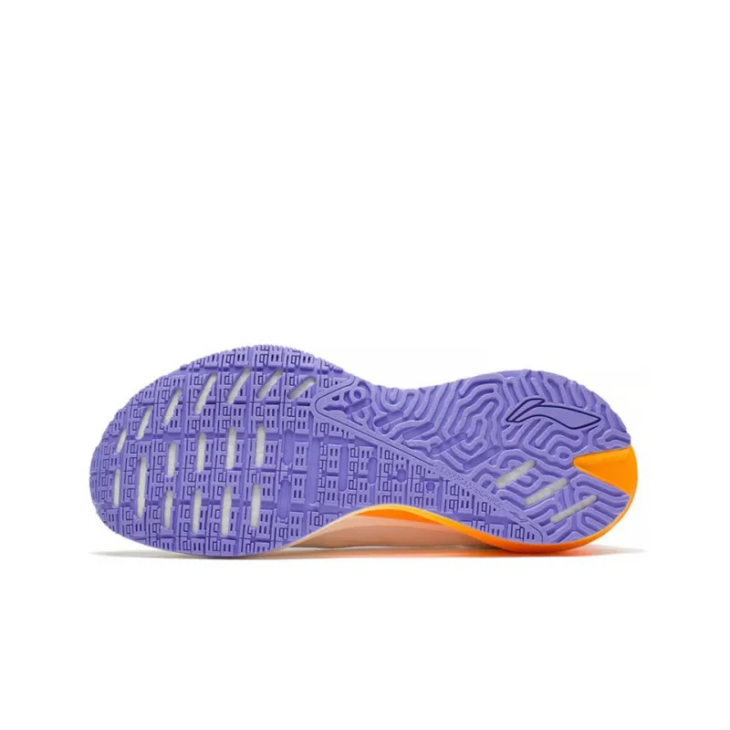 LiNing Jueying Essential Slip Resistant Breathable Low Top Running Shoes Women's White Orange-4