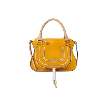 Chloe Marcie Multicolor Suede Shiny Calfskin Shoulder Bag Crossbody Bag Handbag Women's