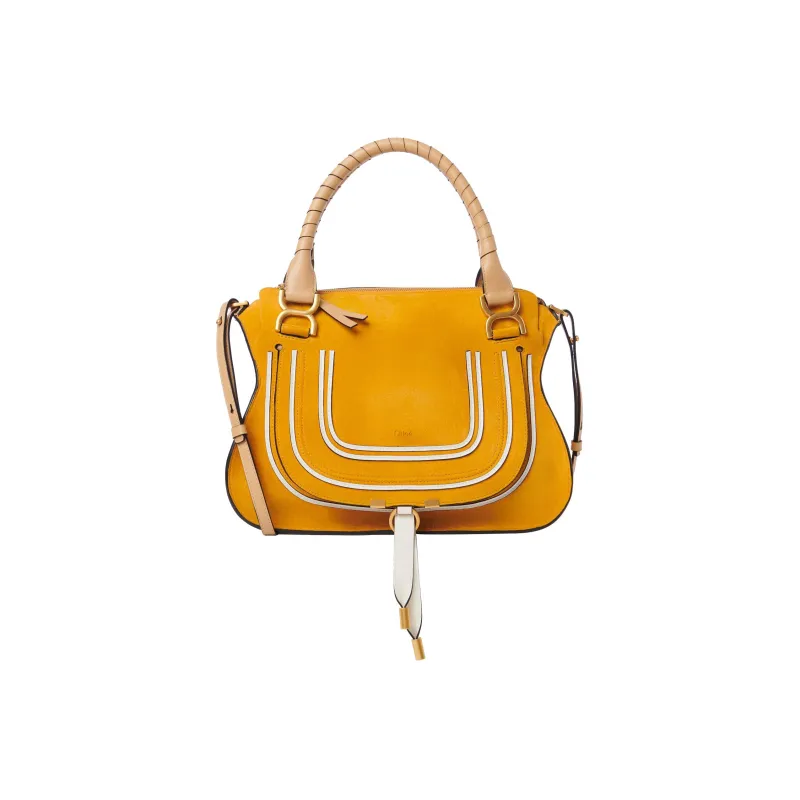 Chloe Marcie Multicolor Suede Shiny Calfskin Shoulder Bag Crossbody Bag Handbag Women's-0