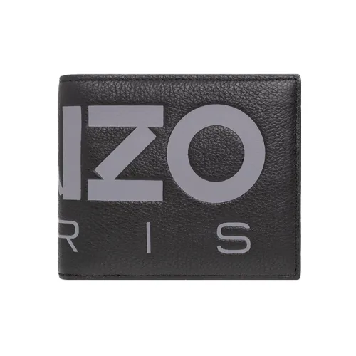 KENZO Cow Leather Wallet Men's Black