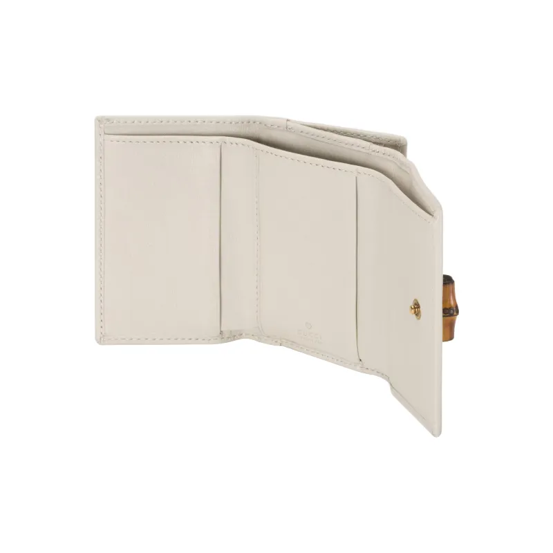 GUCCI Diana Leather Wallet Medium Size Women's White-5