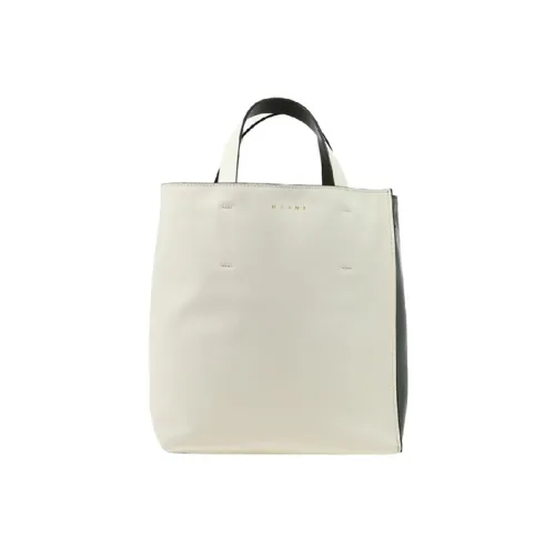 MARNI Leather Tote Bag, Shopping Bag, Shoulder Bag, Handbag Women's White/Green