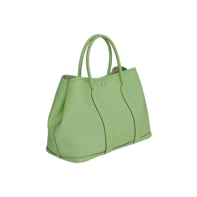 HERMES Garden Party Epsom Calfskin Garden Handbag Women's 3I Vert Criquet Avocado Green-1