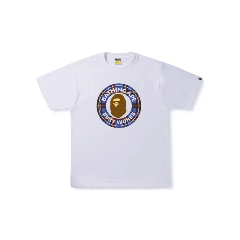 A BATHING APE Logo Check Busy Works Tee-2