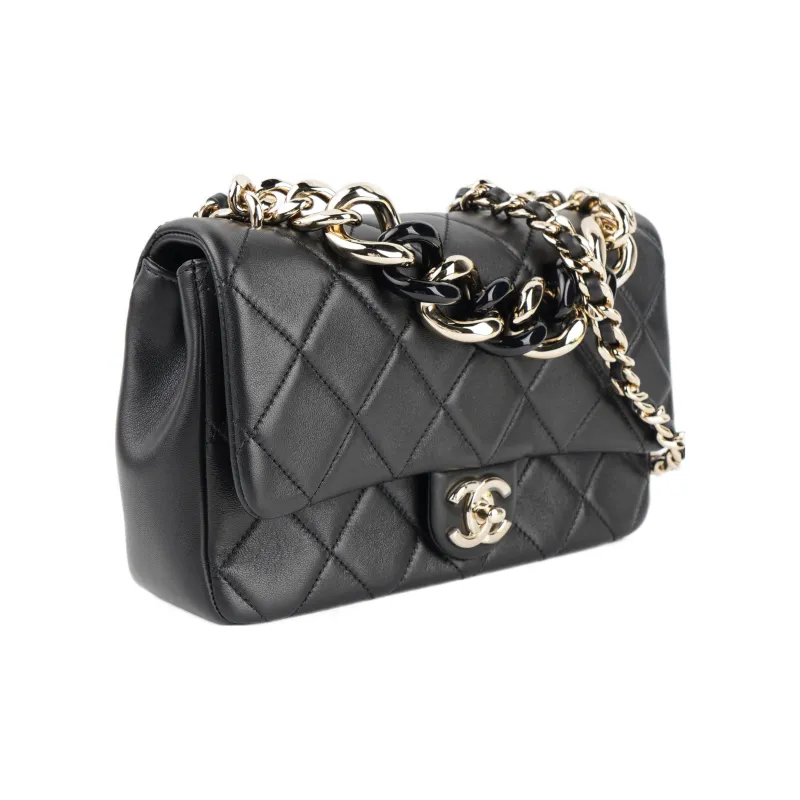CHANEL Classic Flap CF Sheepskin Shoulder Bag, Crossbody Bag Women's Black-1