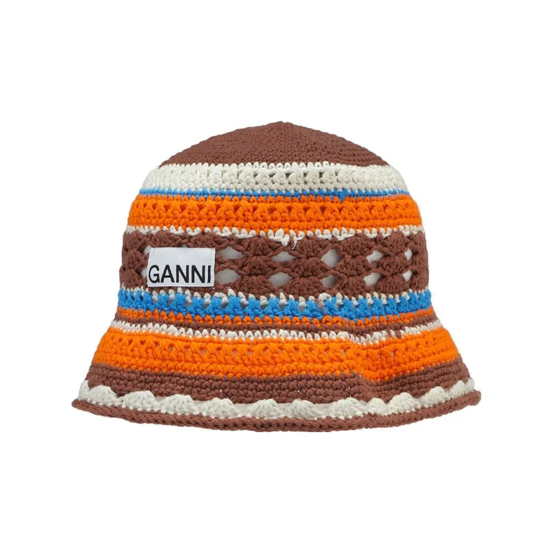 GANNI Bucket Hats Women's Brown-0