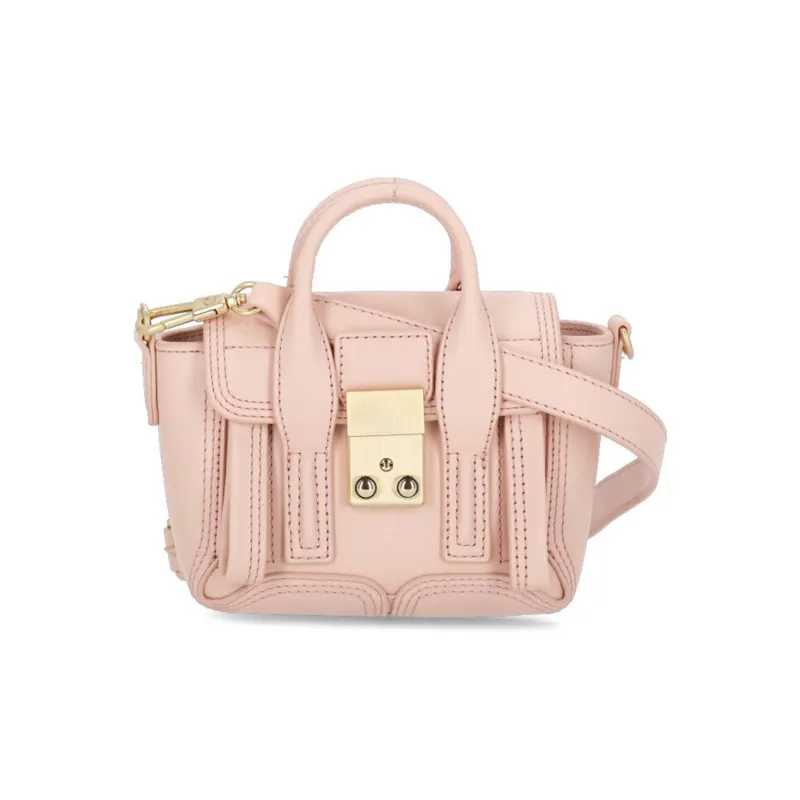 3.1 Phillip Lim Pashli Calfskin Biker Bag, Shoulder Bag, Crossbody Bag, Handbag Mini Women's Light Pink-0