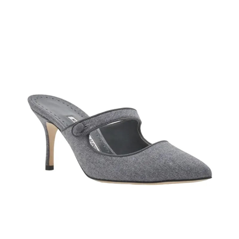 MANOLO BLAHNIK Other Abrasion-Resistant Wrap-toe Slippers Women's Gray-1