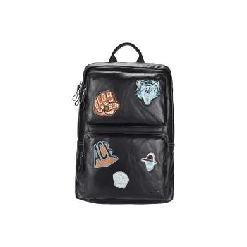 Hush Puppies Napa Head Cowhide Backpack Medium Size Men's Black