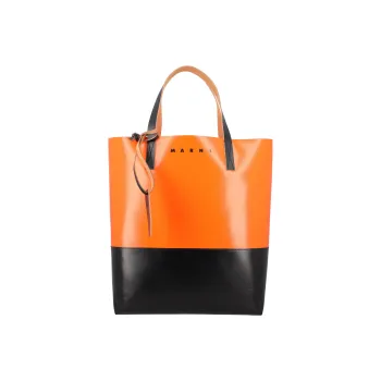 MARNI Tribeca Calfskin Tote Bag Shopping Bag Shoulder Bag Handbag Men's Orange/Black