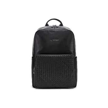 Hush Puppies Cow Leather Backpack Tubas Men's Black