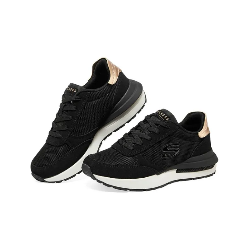 Skechers HALOS Casual Shoes Women's Low Top Black/Gold-2