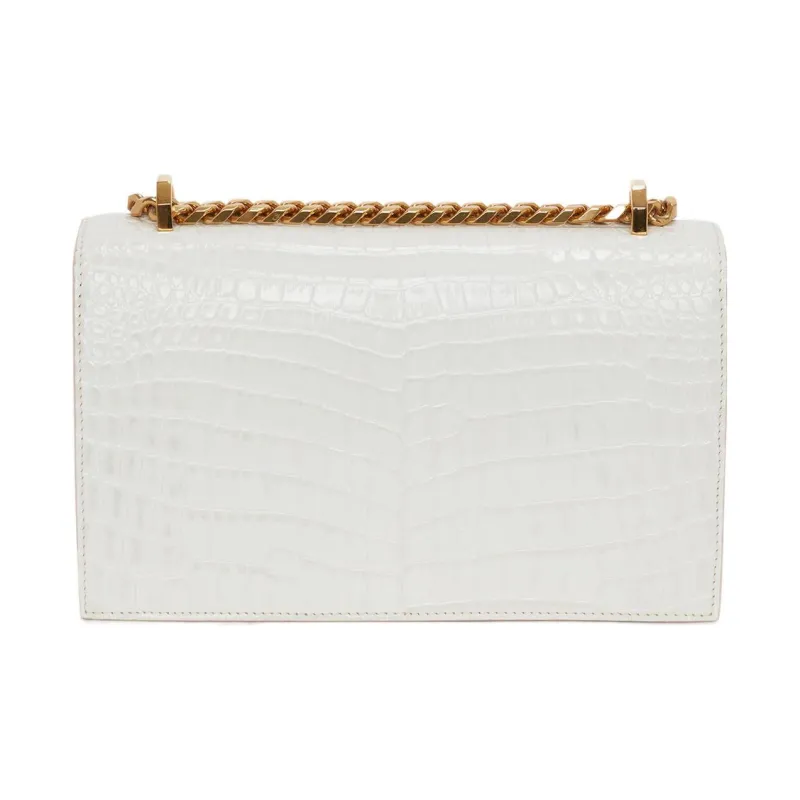 Alexander McQueen JEWELLED SATCHEL Calfskin Shoulder Bag, Crossbody Bag Women's White-2