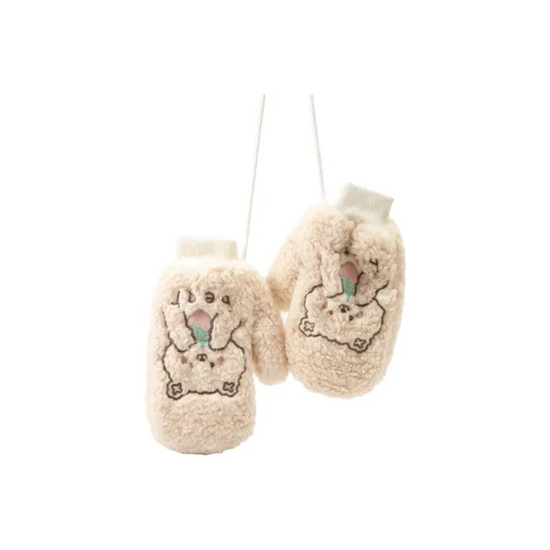 BAIJUAN Polyester Knit Gloves Women's-2