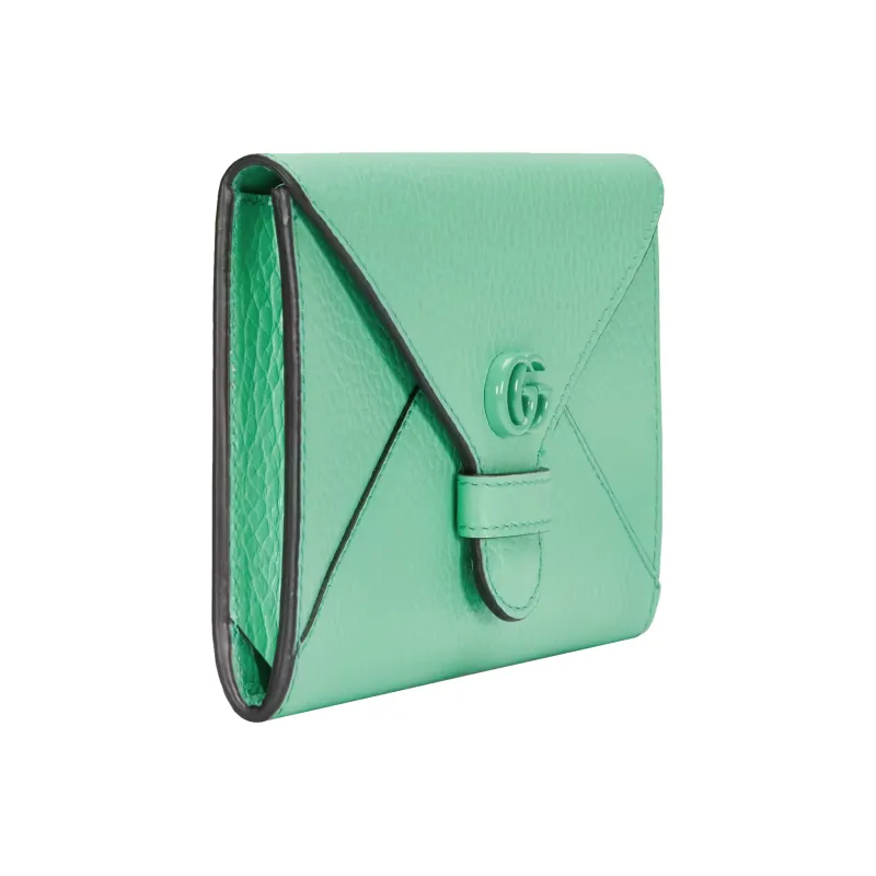 GUCCI Marmont Leather Wallet, Card Holder Women's Mint Green-1