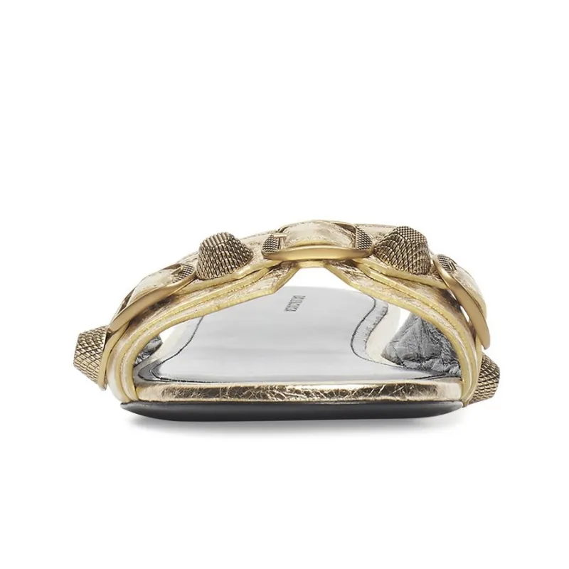 Balenciaga Cagole Slide Slippers Women's Gold-3