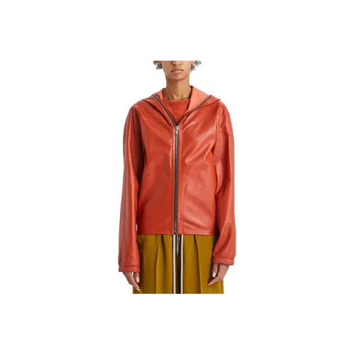 RICK OWENS Leather Jackets Women's Orange