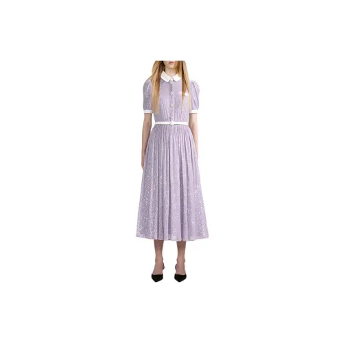 Self-portrait Short-Sleeved Dresses Women's Light Pink Purple