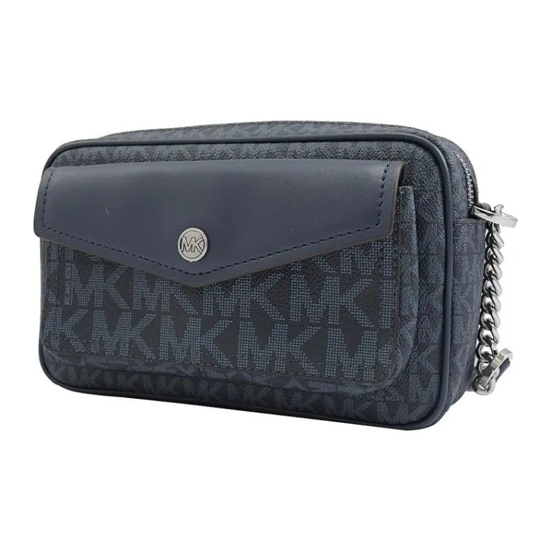 MICHAEL KORS Jet Set Travel Patchwork Cow Leather Camera Bag Shoulder Bag Crossbody Bag Medium Size Women's Dark Blue-1