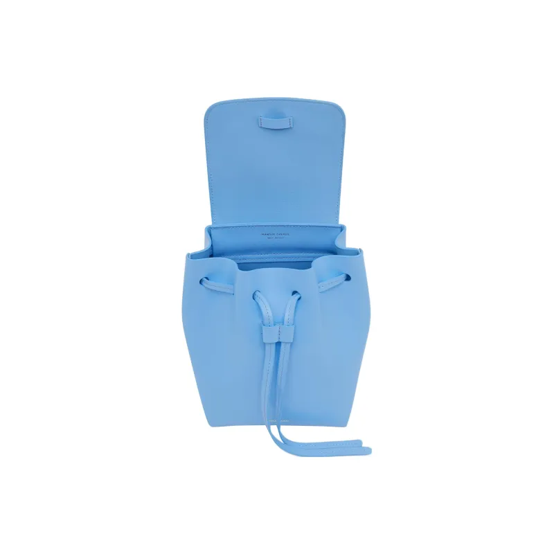 MANSUR GAVRIEL Smooth Calf Leather Backpack Mini Women's Blue-2