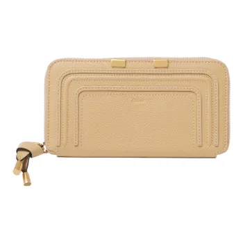 Chloe Marcie Grain Calfskin Wallet Women's Beige