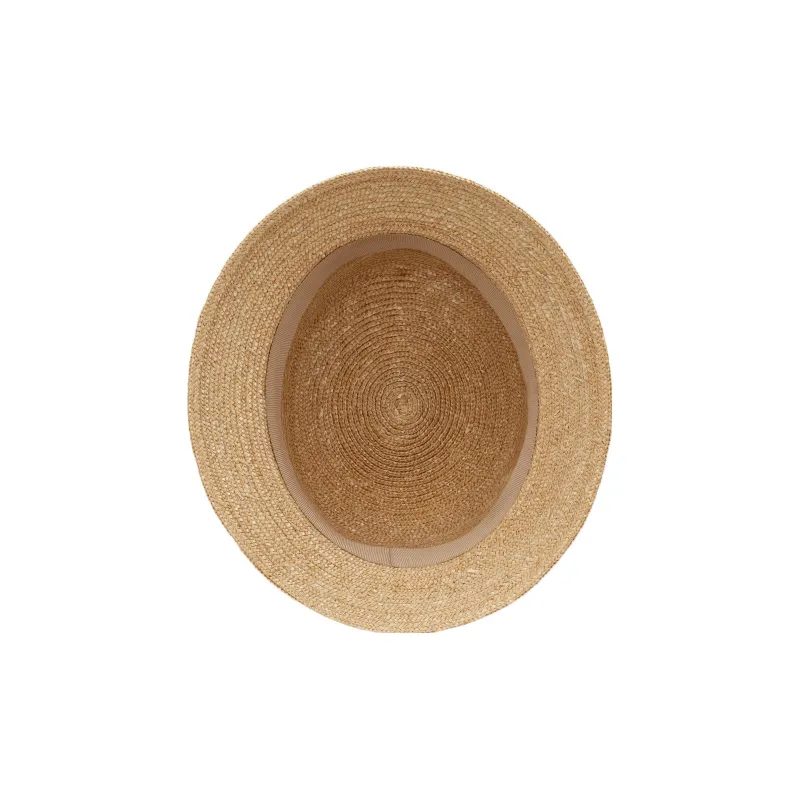 SAINT LAURENT Logo plaque Straw Bucket Hat-4
