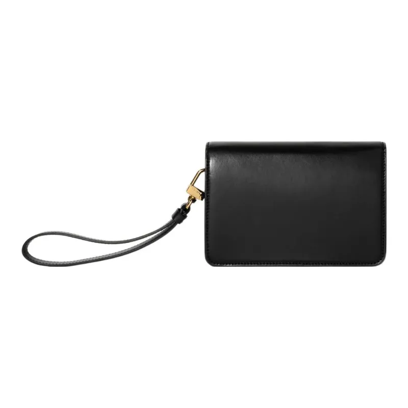 AMIRI Classic Calfskin Portable Clutch Small Size Women's Black-2