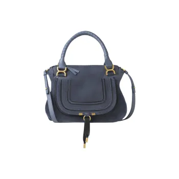 Chloe Marcie Two-Tone Suede And Grained Calfskin Shoulder Bag Crossbody Bag Handbag Women's