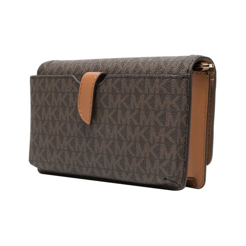 MICHAEL KORS Heather PVC Crossbody Bag, Shoulder Bag Women's Brown-2