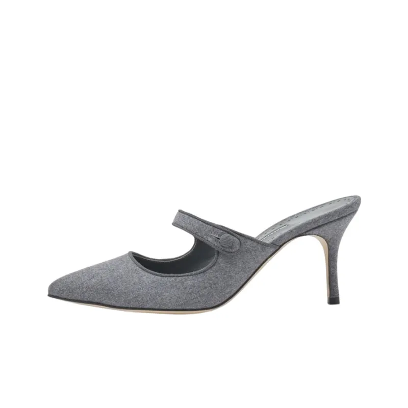 MANOLO BLAHNIK Other Abrasion-Resistant Wrap-toe Slippers Women's Gray-0