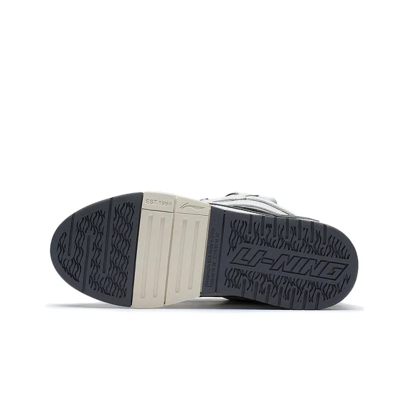 LiNing Wave GOLDEN Slip Resistant Cushioning Wear Resistant Low Top Skateboard Shoes Women's Frost White-4
