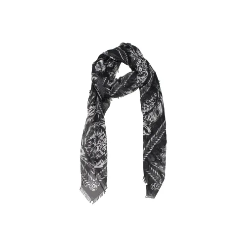 VERSACE Silk Scarves Men Black