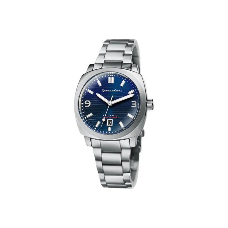 SPINNAKER HULL Collection Wrist Watch Automatic Mechanical Movement Stainless Steel Strap 42mm Blue Dial Men's Watches-1