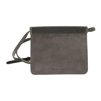 Brunello Cucinelli Suede Shoulder Bag Crossbody Bag Women's Gray