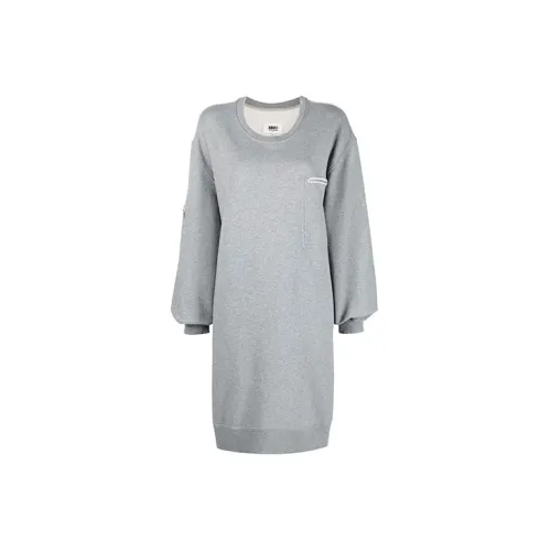 MM6 Maison Margiela Long-Sleeved Dresses Women's Gray