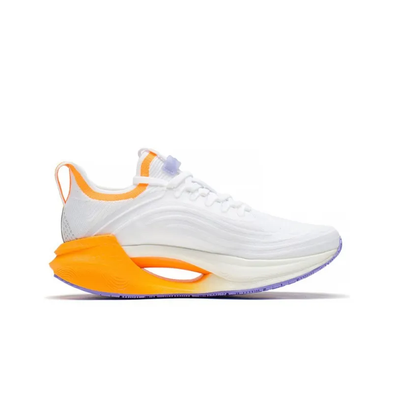 LiNing Jueying Essential Slip Resistant Breathable Low Top Running Shoes Women's White Orange-1