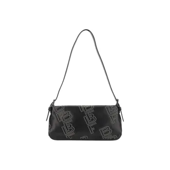 By Far Monogram Stud Shoulder Bag