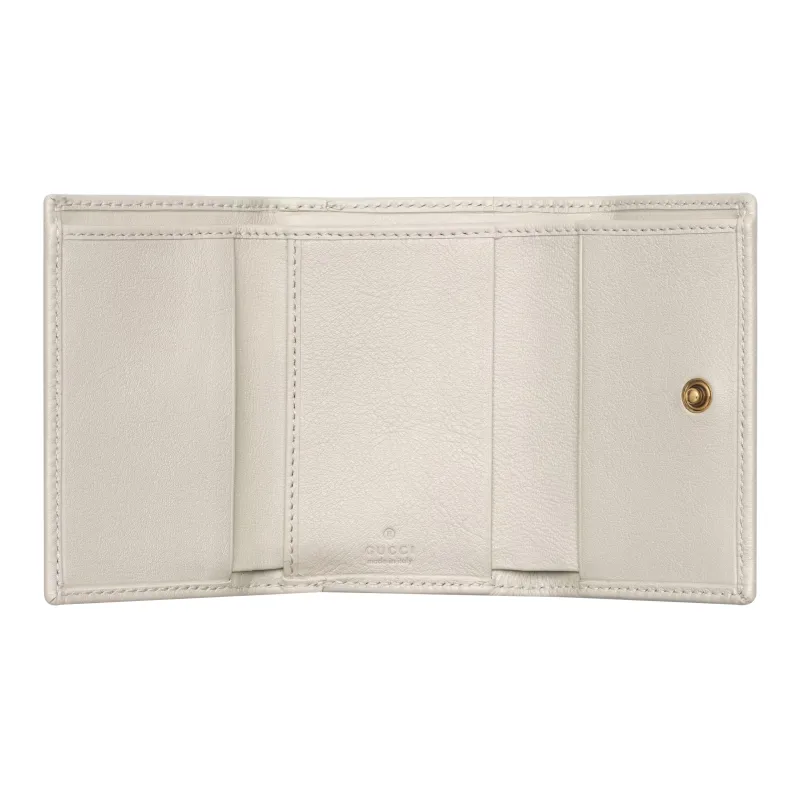 GUCCI Diana Leather Wallet Medium Size Women's White-4